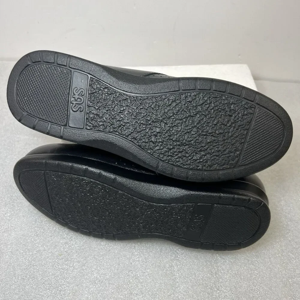 SAS FREETIME Women's Walking Shoes Black Leather Size 6 M Comfy USA Made Lace Up
